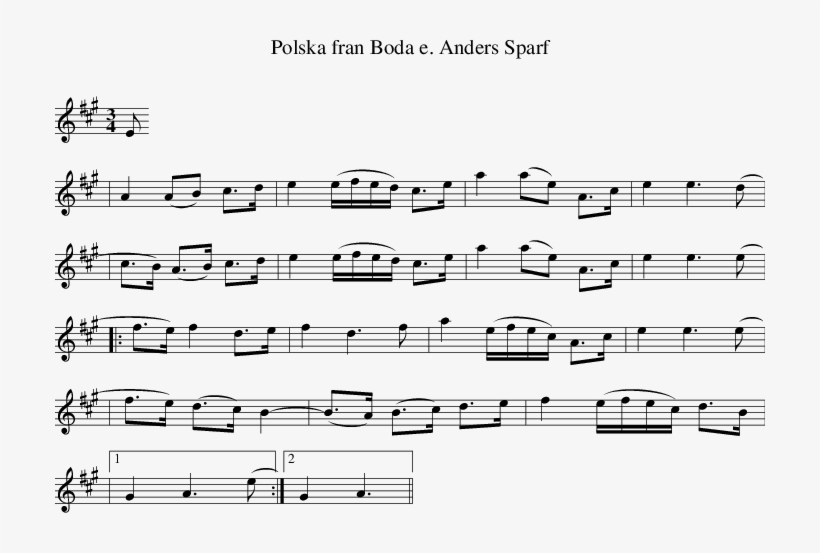 Listen To Polska Från Boda Efter Anders Sparf - Sheet Music, transparent png #8511957