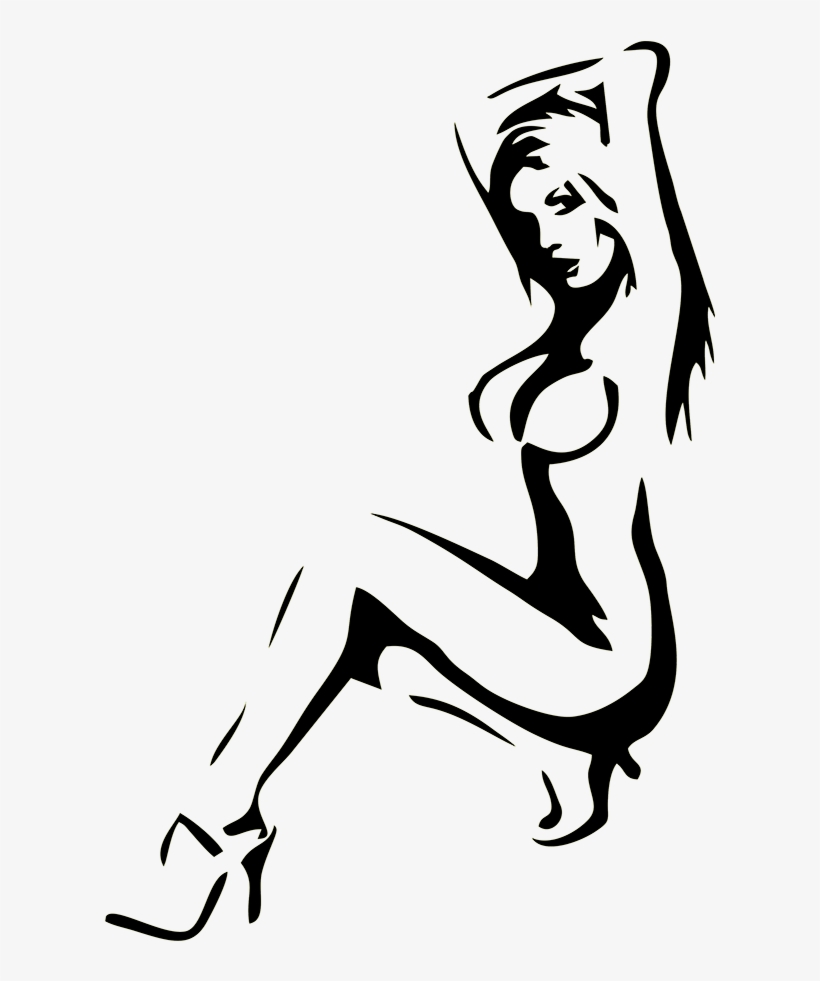 Hot Sexy Girl Woman Pinup Funny Car Bumper Window Vinyl - Naked Lady Silhou...