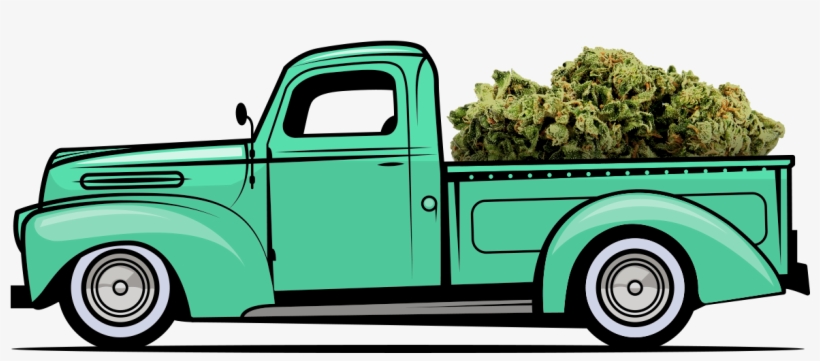 Concept Image Of Marijuana Delivery Shows Buds Piled - Classic Pickup Truck Vector, transparent png #8514677
