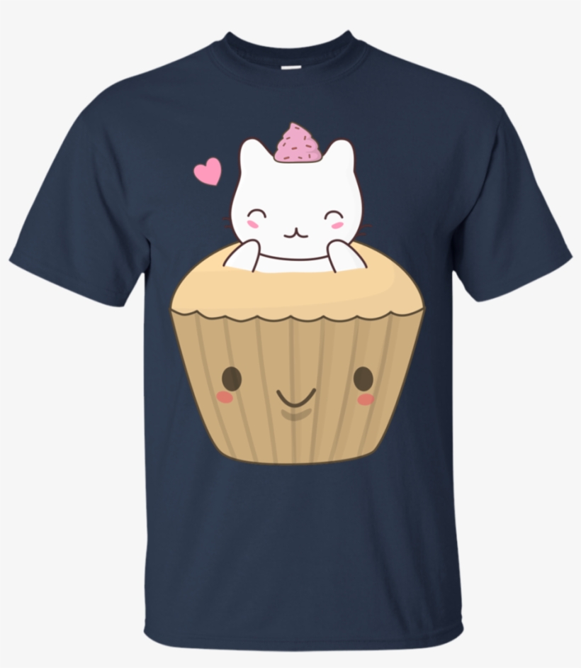 Cute And Kawaii Cat Cupcake Tshirt T Shirt & Hoodie - Shirt, transparent png #8516038