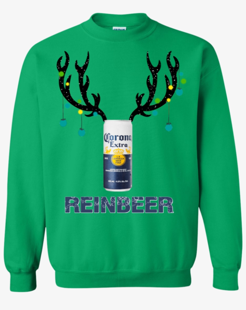 Corona Reinbeer Funny Beer Reindeer Christmas Sweatshirt - Deadpool Sweatshirt Merry Chimichanga, transparent png #8516458