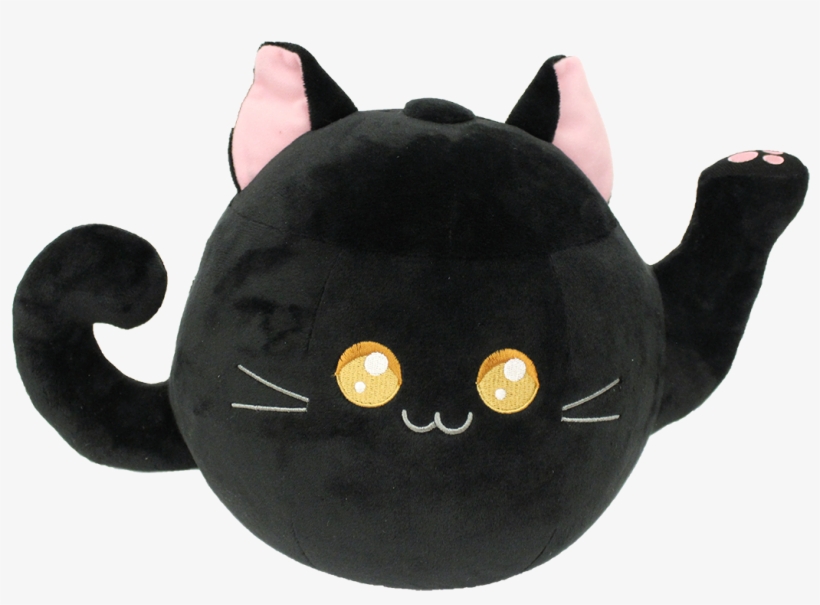 Cute Black Kitty Tea Pot Plush Toy - Plush Cat Transparent, transparent png #8516606