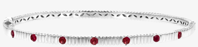 White Gold Bracelet W/ Rubys B1290 - Bracelet, transparent png #8518733