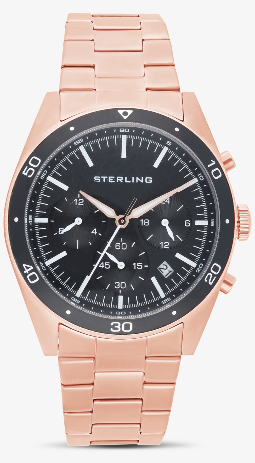 Sterling Gents Multi Function Rose Gold Bracelet Round - Watch, transparent png #8518975