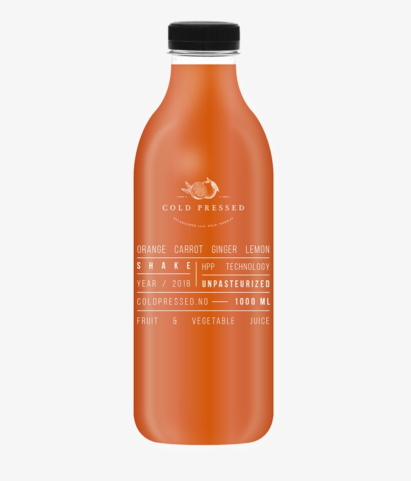 Orange Carrot Ginger Lemon Juice 1000 Ml - Plastic Bottle, transparent png #8519503