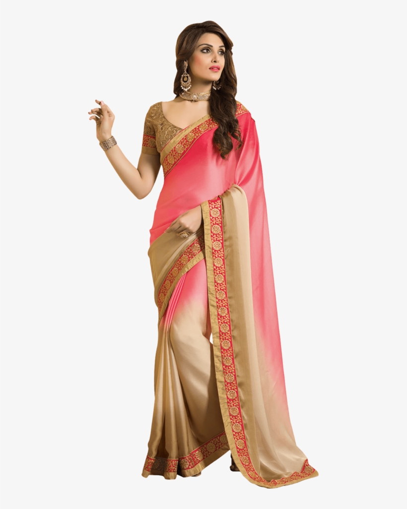 Women Silk Designer Saree - Women In Saree Image Png, transparent png #8520410