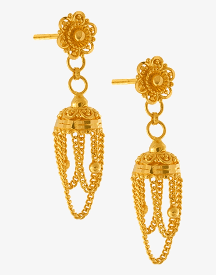 22k Yellow Gold Earrings - Earrings, transparent png #8520562