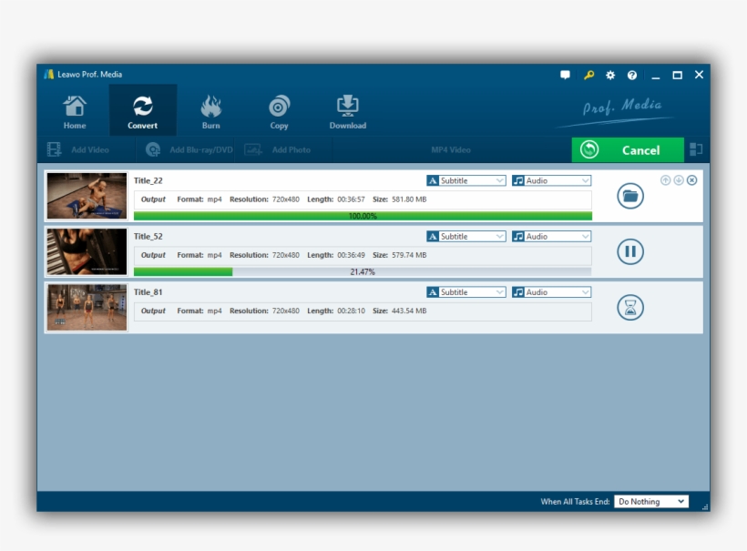 Rip Workout Piyo - Leawo Video Converter Ultimate, transparent png #8521323