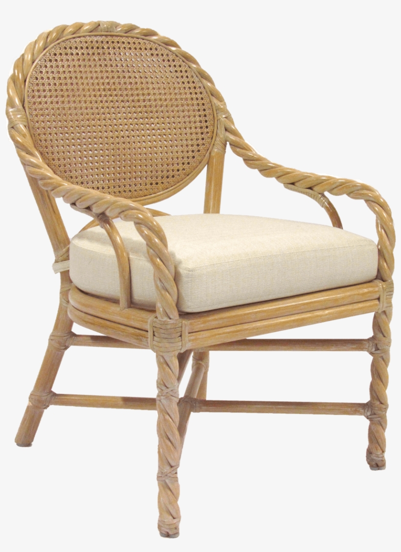 Mcguire Rattan Twist Arm Chair - Chair, transparent png #8526421