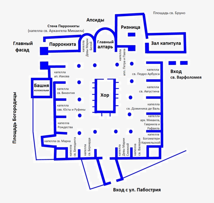 Layout Of La Seo Cathedral - Zaragoza Cathedral Plan, transparent png #8527295