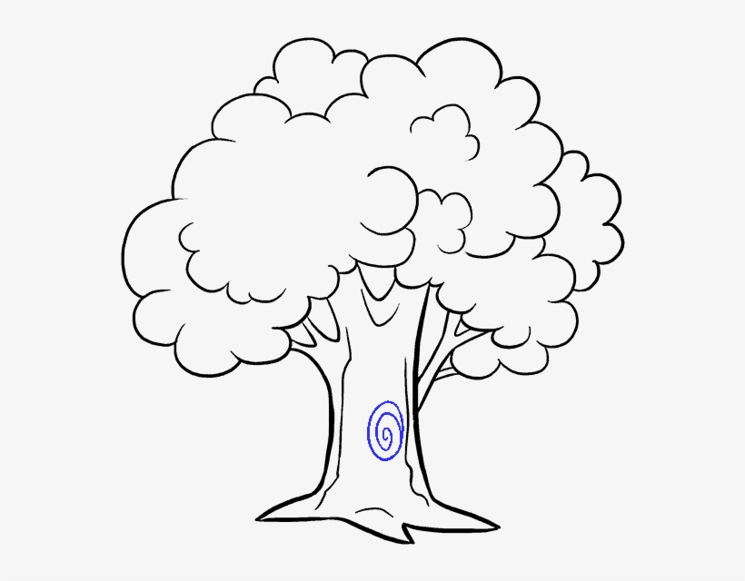 How To Draw Cartoon Tree - Draw A Cartoon Tree, transparent png #8528176