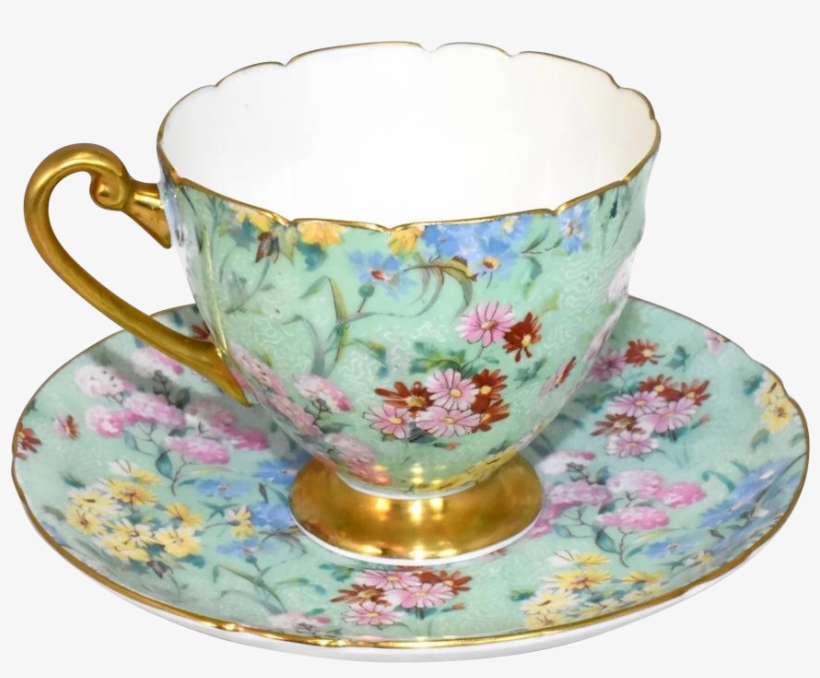Shelley Melody Chintz Teacup And Saucer Ripon 13382 - Cup, transparent png #8528983