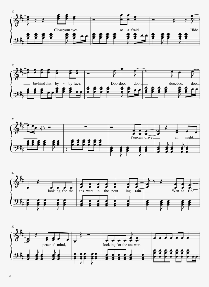 Cigarette Daydreams Sheet Music Composed By Cage The - La Vita E Bella Music Sheet, transparent png #8530519