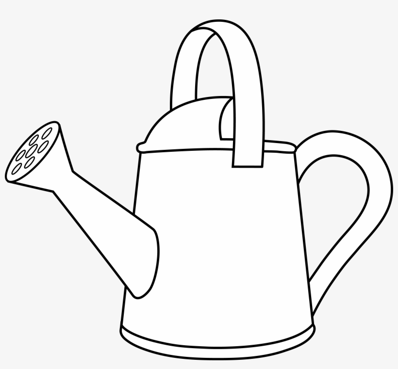Colorable Watering Can Outline - Clip Art, transparent png #8532020