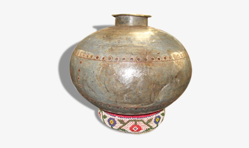 Old Pot Matka In Water Hammered Metal / Round Base - Earthenware, transparent png #8532296