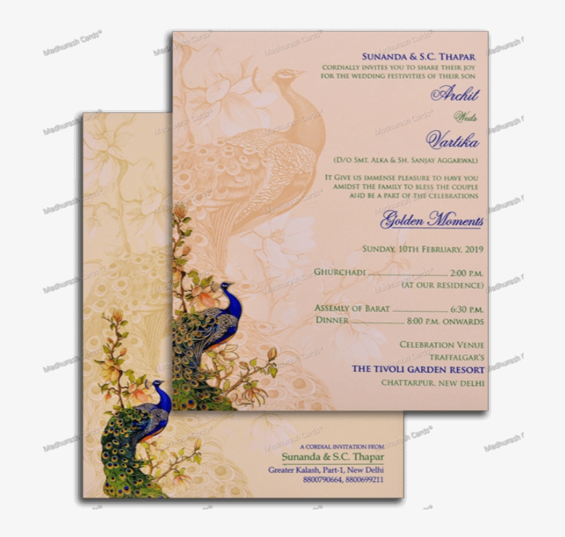 King Of Wedding Cards - Peafowl, transparent png #8532343