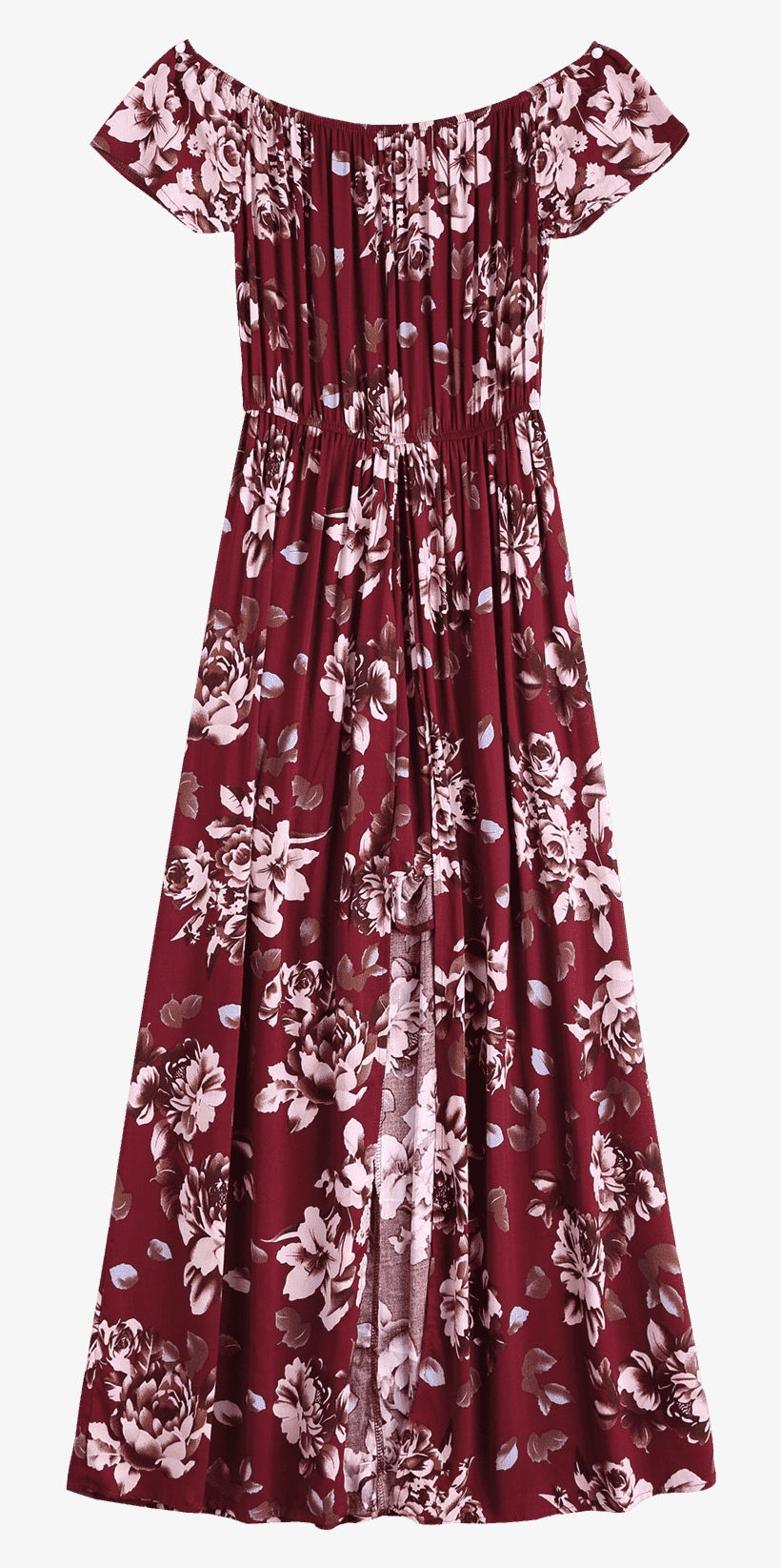 Wholesale Off The Shoulder Floral Print Asymmetric - Gown, transparent png #8533695