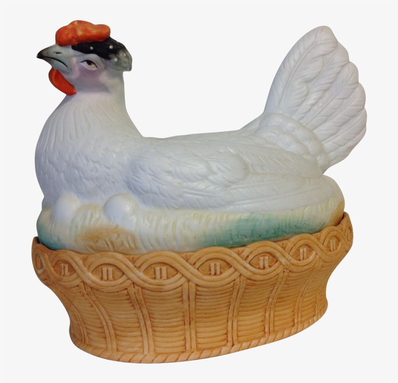 Wonderful Large Bisque Hen On Nest - Rooster, transparent png #8533858