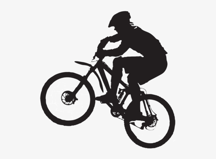 Pin Bike Clipart Mountain Bik - Mountain Biker Silhouette, transparent png #8535144
