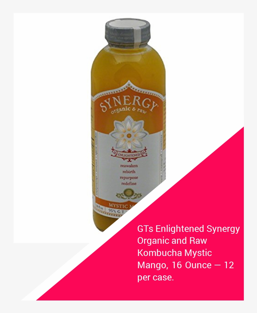 Gts Enlightened Synergy Organic And Raw Kombucha Mystic - Glass Bottle, transparent png #8535646