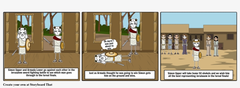 Gladiator Battle - Cartoon, transparent png #8536021