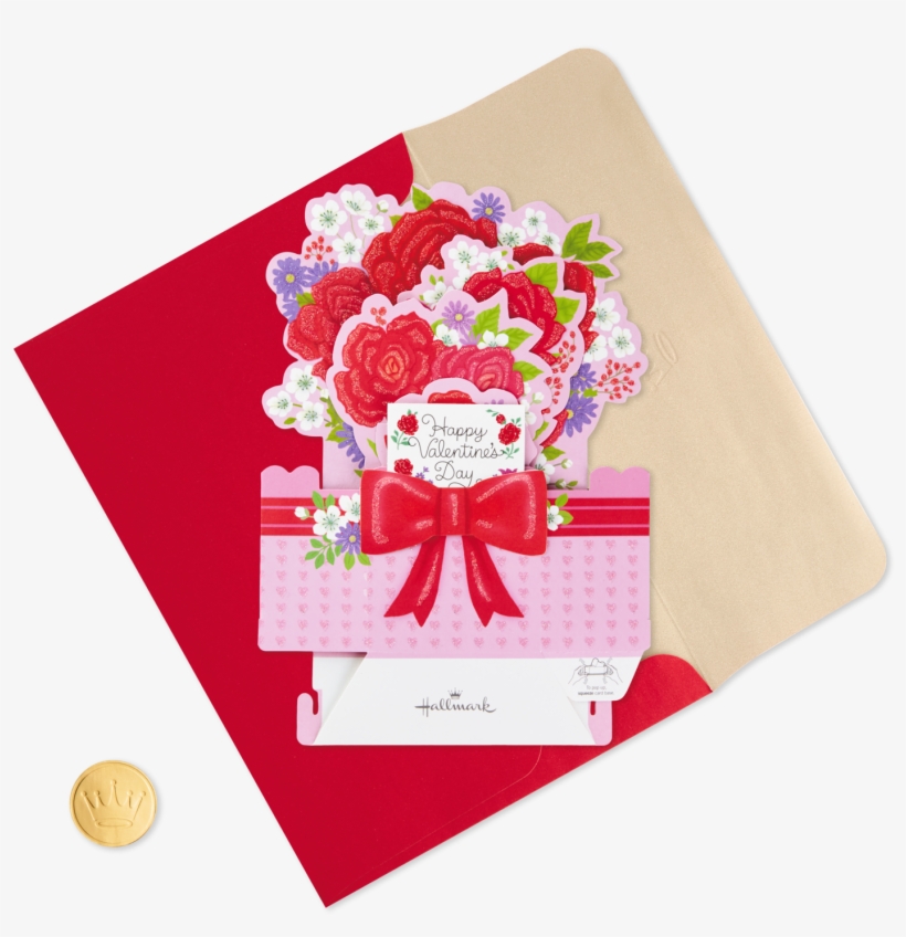 Flower Bouquet Pop Up Valentine's Day - Hybrid Tea Rose, transparent png #8536443