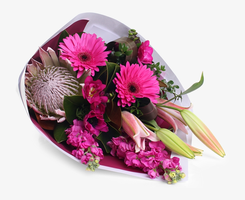 Beautiful Seasonal Pink Bouquet - Barberton Daisy, transparent png #8536636