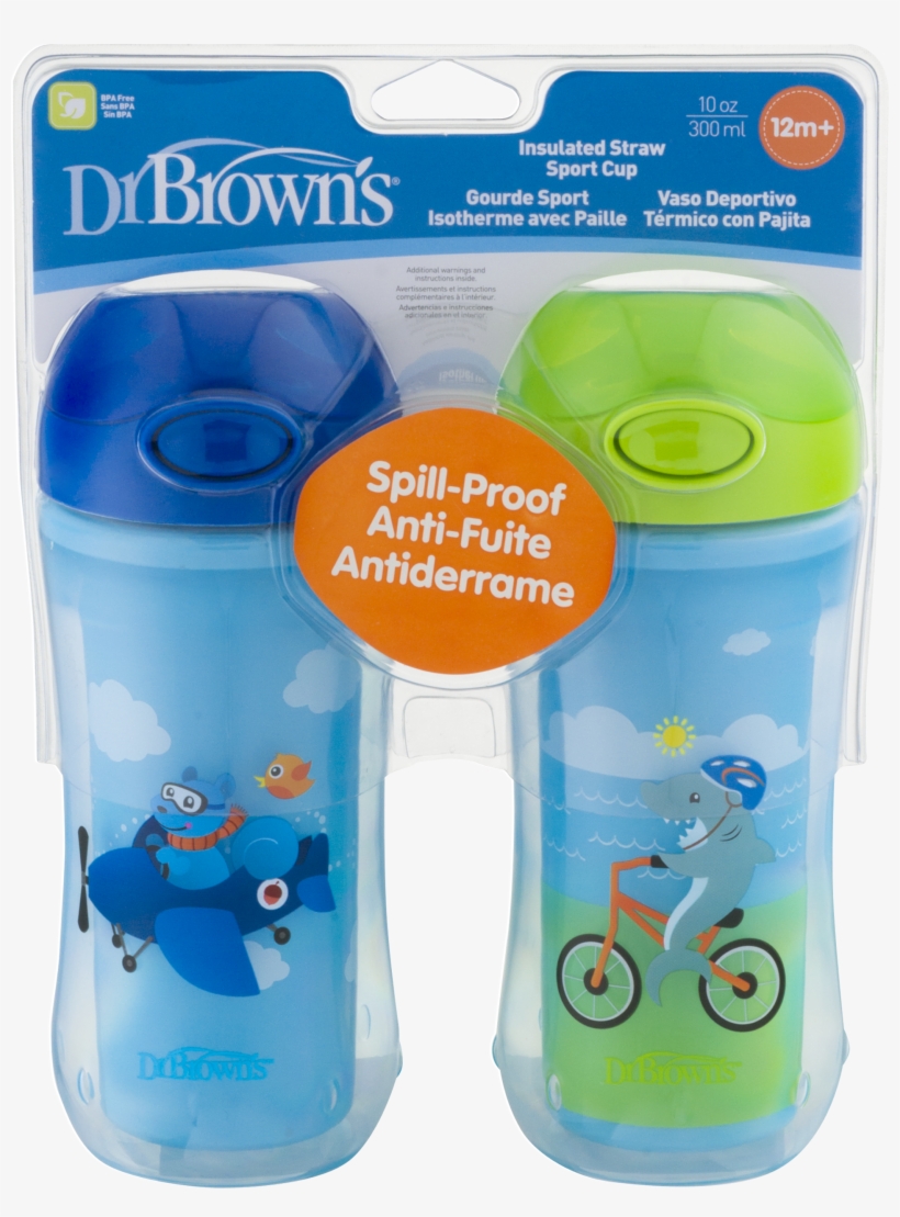 Brown's On The Go Straw Sport Cup, Boy Squirrel/shark, - Dr Browns, transparent png #8539450