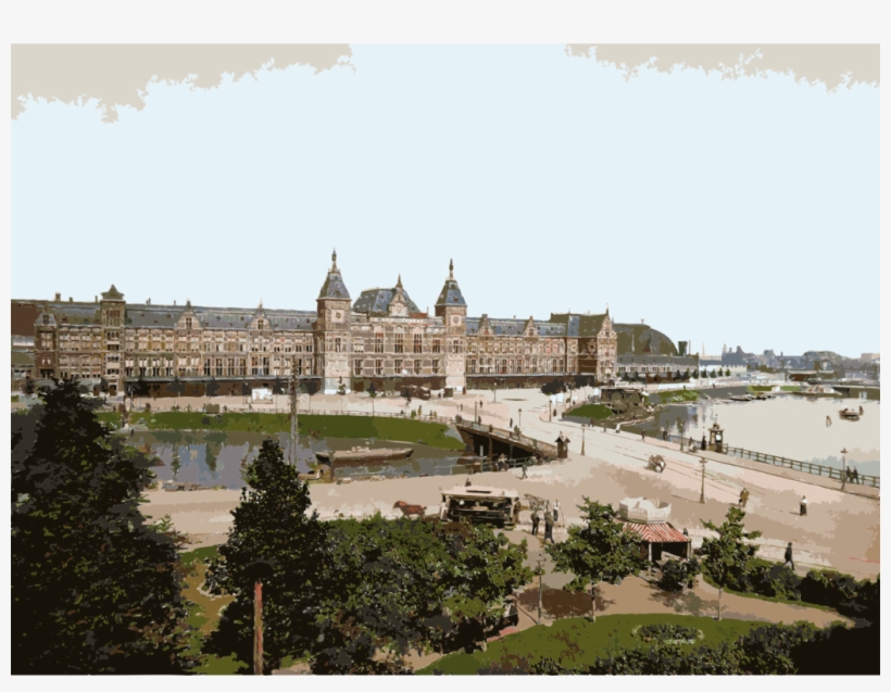 Amsterdam Centraal Railway Station Dam Square Train - Amsterdam Central Station, transparent png #8539616