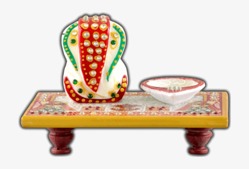 Tg-ganpati Chowki With Diya - Table, transparent png #8539993