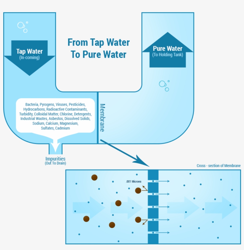 How A Ro System Works Diagram - Reverse Osmosis Fluoride Removal, transparent png #8540158