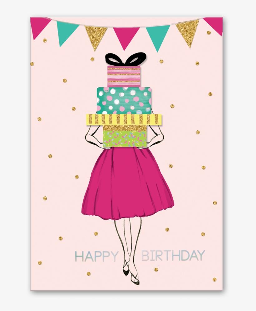Present For Bday Girl Greeting Card - Illustration, transparent png #8540299