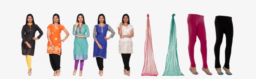 Poppins 5 Readymade Cotton Kurtis With Assorted 2 Leggings - Colors Combination Kurti Or Leggings, transparent png #8540406