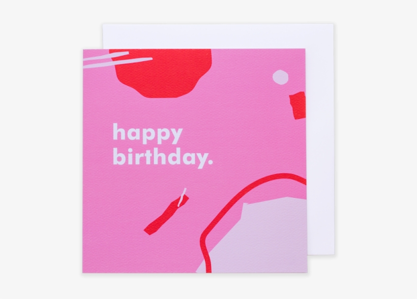 Happy Birthday Greeting Card Pink And Red Playful - Paper, transparent png #8540593