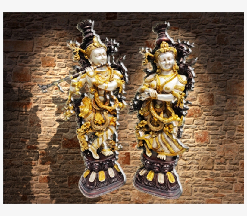 Radha Krishna - Statue, transparent png #8540970
