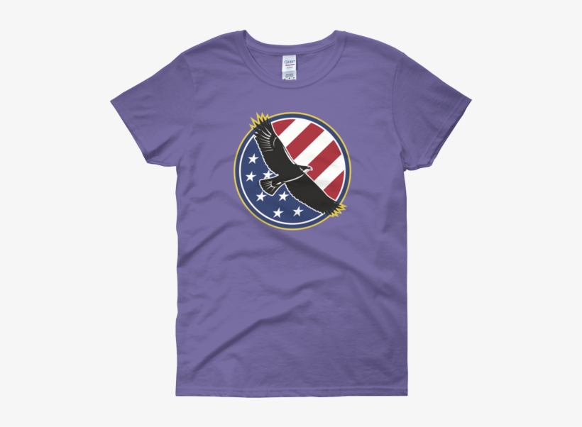 Patriot Series Eagle Wings Usa Flag Women's Short Sleeve - T-shirt, transparent png #8541030