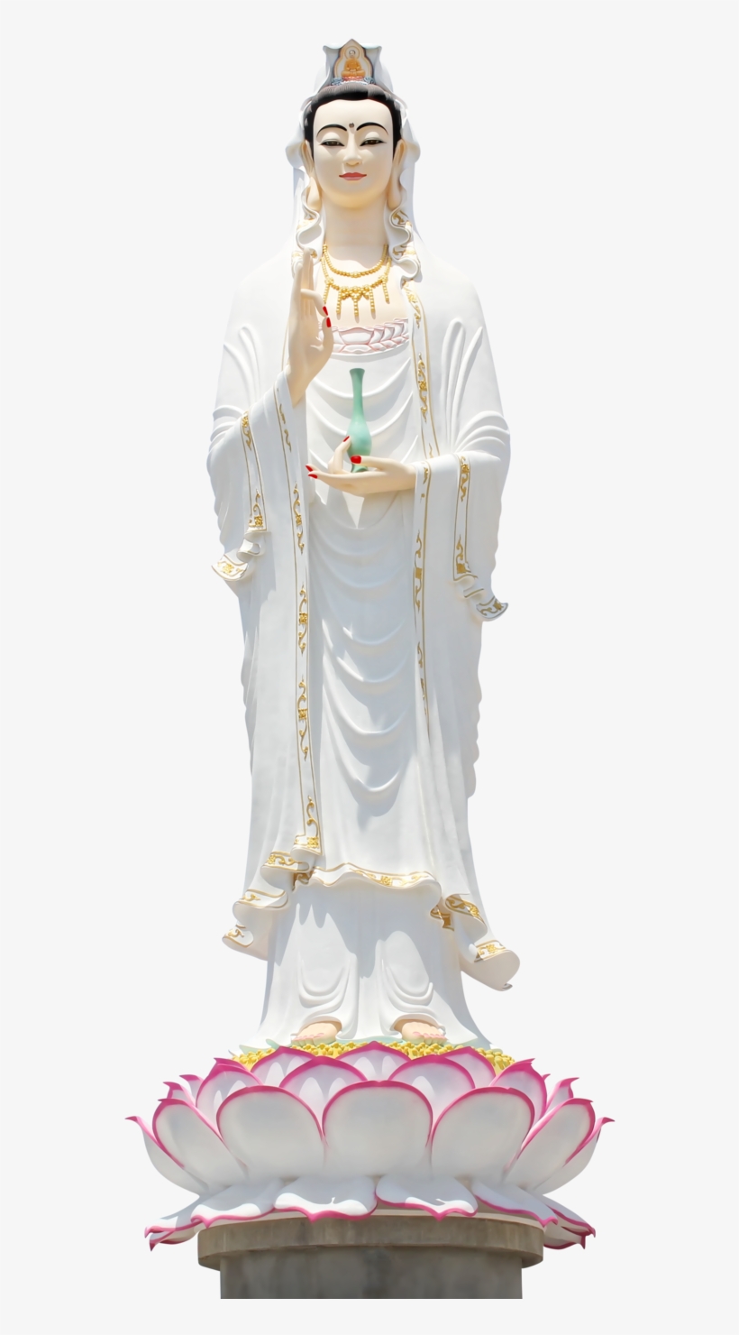 Guanyin, Lotus, Temple, Sculptures, Buddha, Lotus Flower, - Guan Yin Png, transparent png #8541425