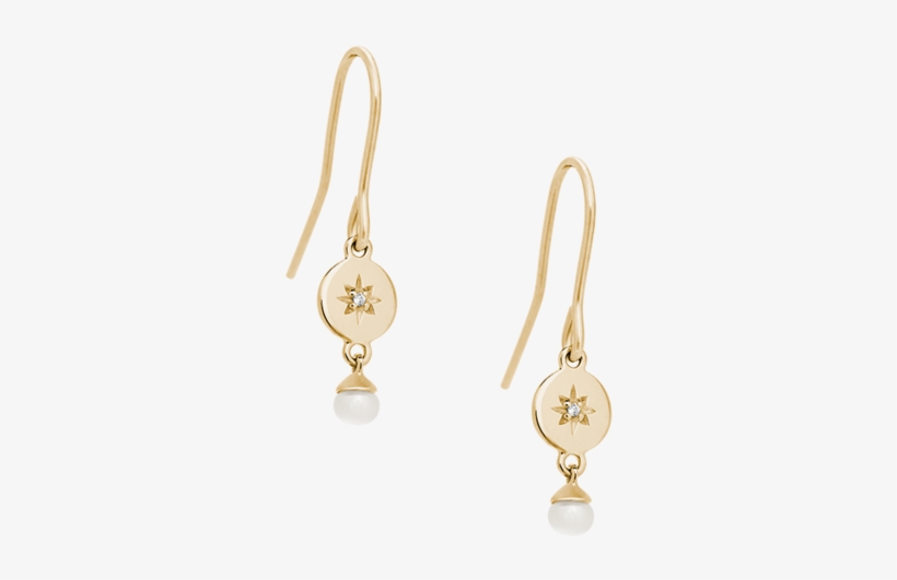 Diamond Voyager Pearl Earring Set Diamond Voyager Pearl - Earrings, transparent png #8541632