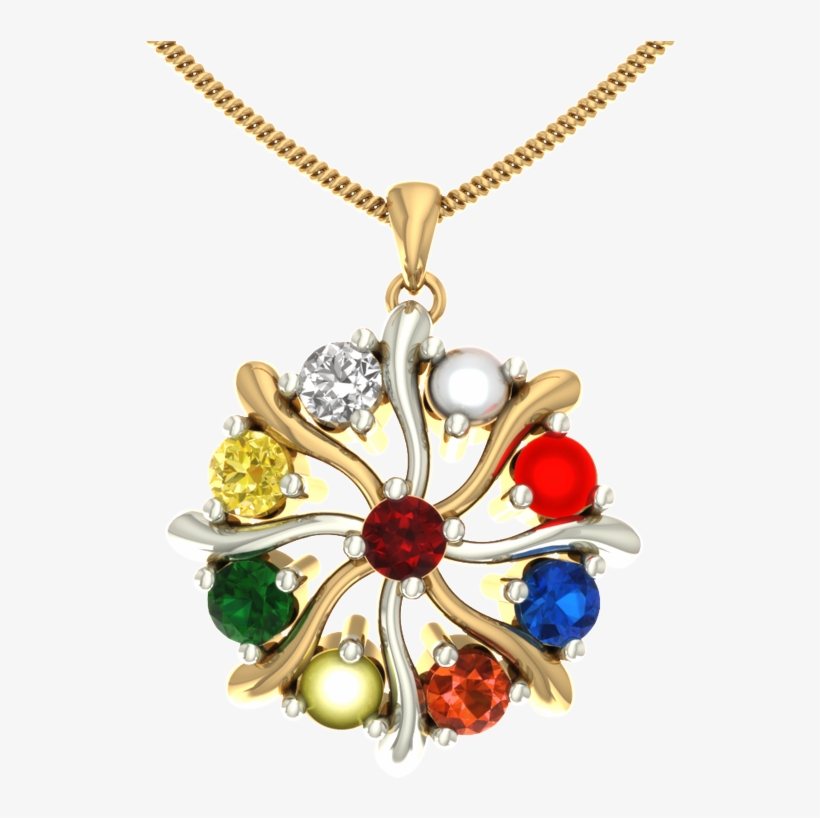Gemstone Jewellery Online - Navaratna Pendant Designs, transparent png #8541710
