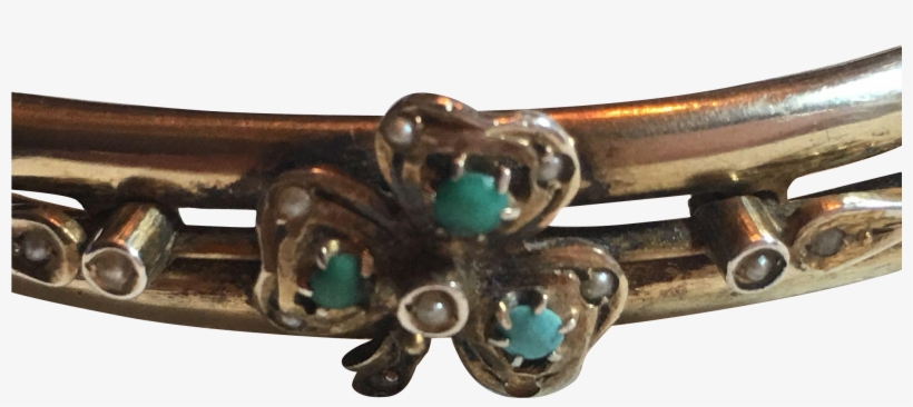 Antique Victorian Gilded 835 Silver Turquoise & Seed - Bracelet, transparent png #8542786