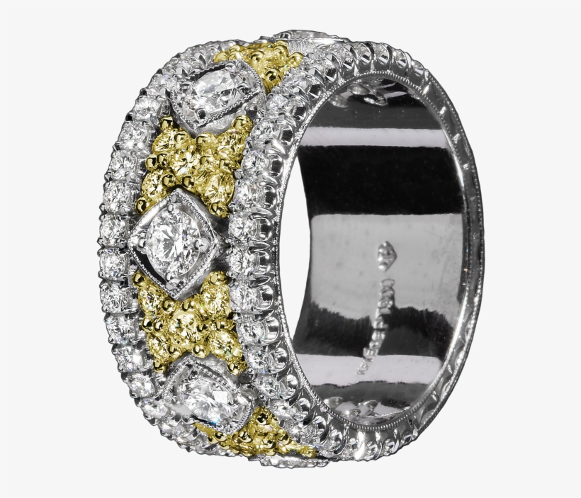 Kpbd 765-1 Platinum And Gold Band - Engagement Ring, transparent png #8542918