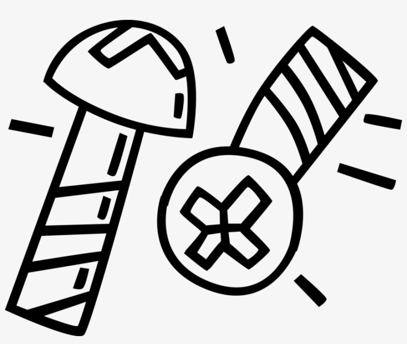 Vector Illustration Of Screw Threaded Fastener Used, transparent png #8543066