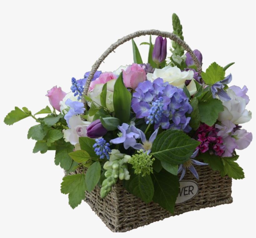 Basket Of Flowers Flower Shop Studio Flores - Bouquet, transparent png #8543435