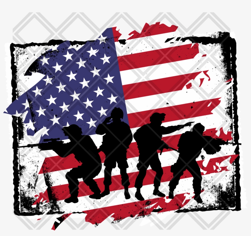 Army Guy Flag Background Frame Png Digital Download - Illustration, transparent png #8543964