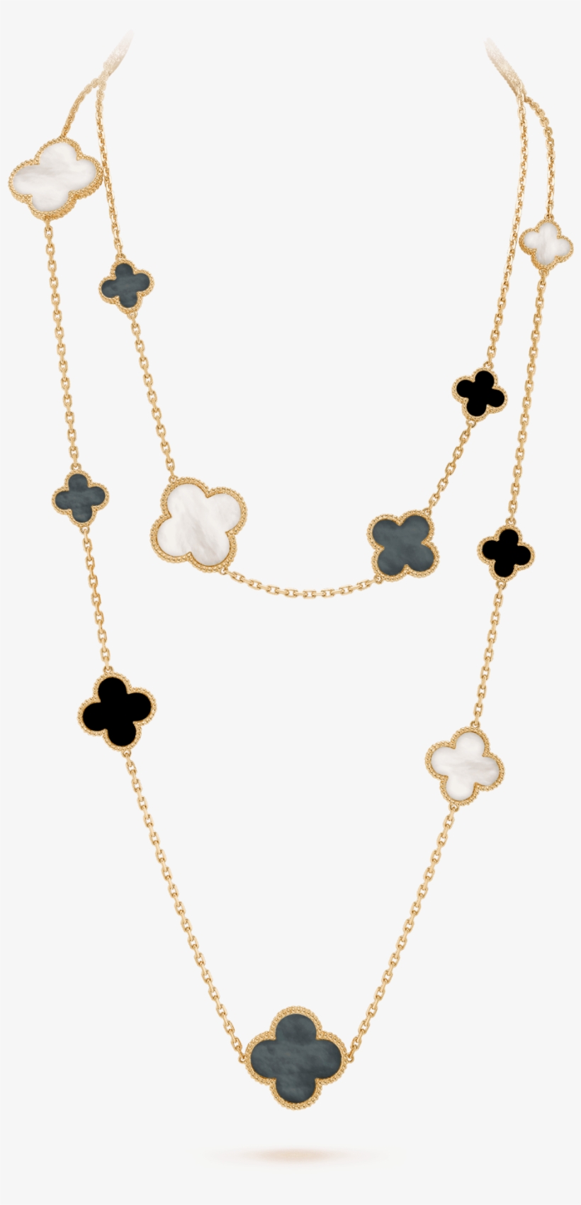 Magic Alhambra Long Necklace, 16 Motifs, - Van Cleef & Arpels, transparent png #8543998