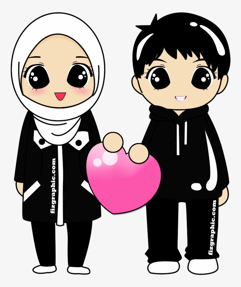 Hijab Hijabfashion Fashion Islam Girl Couples - Wedding Cartoon Muslim Png, transparent png #8544564