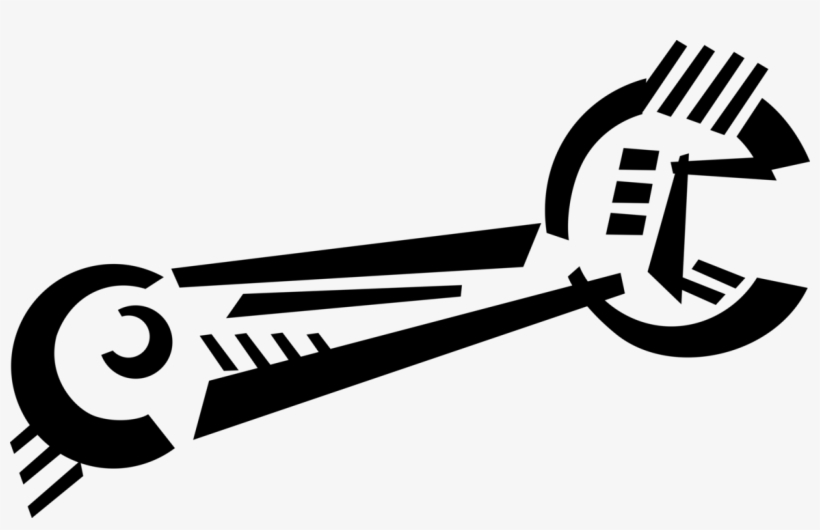 Vector Illustration Of Adjustable Wrench Or Spanner - Graphic Design, transparent png #8544845