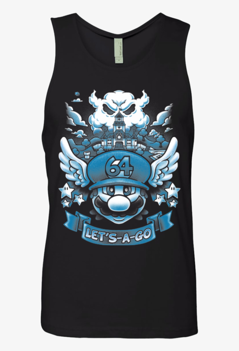 Mario 64 Tribute Men's Premium Tank Top - T-shirt, transparent png #8546446