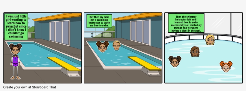 Successfully Learing How To Swim - Storyboardthat Swimming, transparent png #8547978