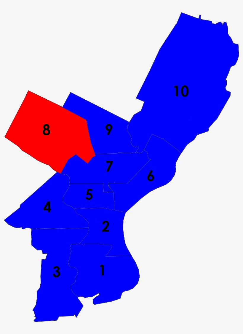 Philadelphia City Council Districts 1955 - Map, transparent png #8548983